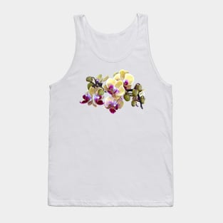 Pale Yellow and Magenta Phalaenopsis Orchids Tank Top